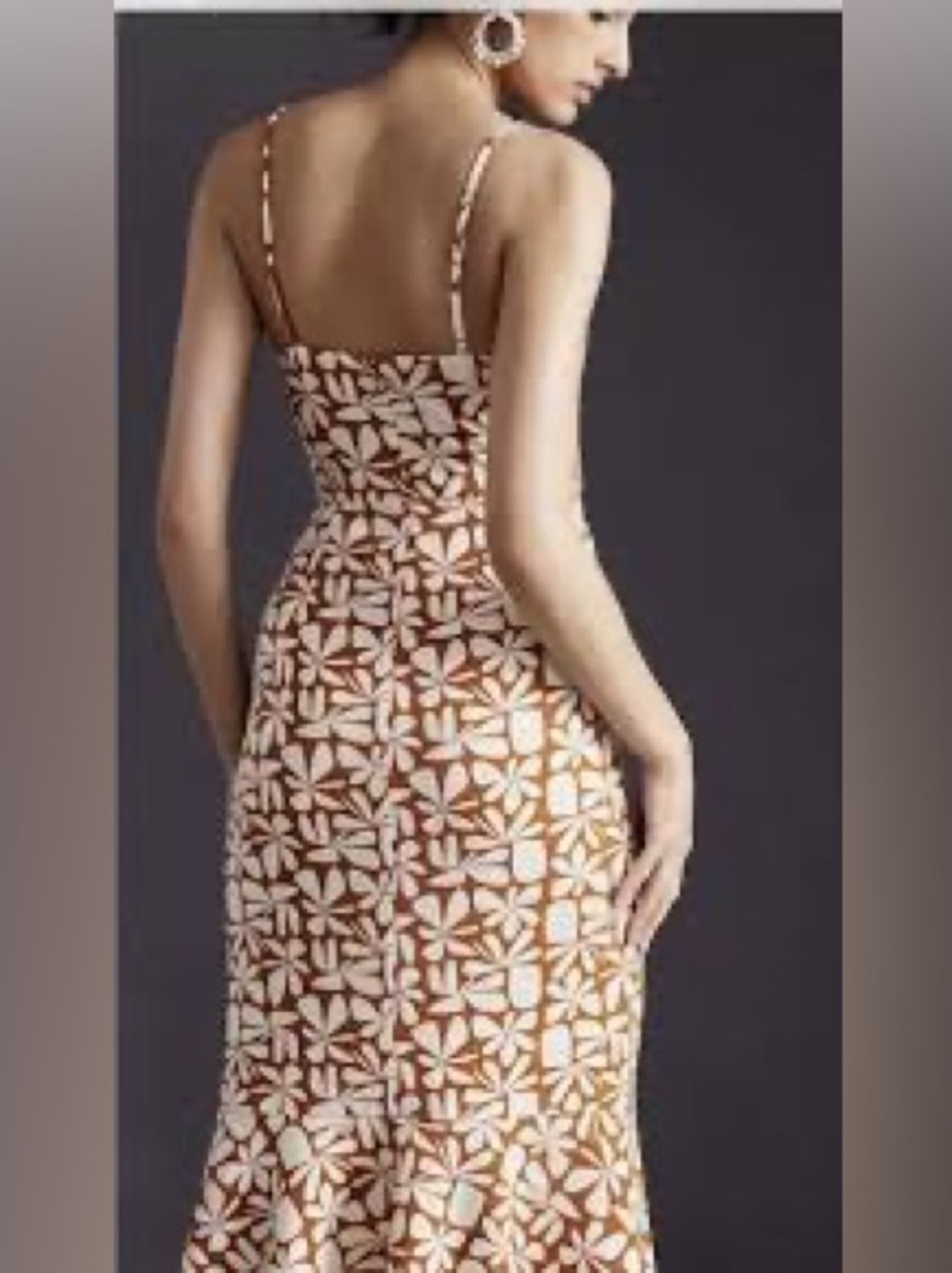 Anthropologie Hutch | Textured Floral Midi Dress | Corset Ruffle Hem | 2X 🕦